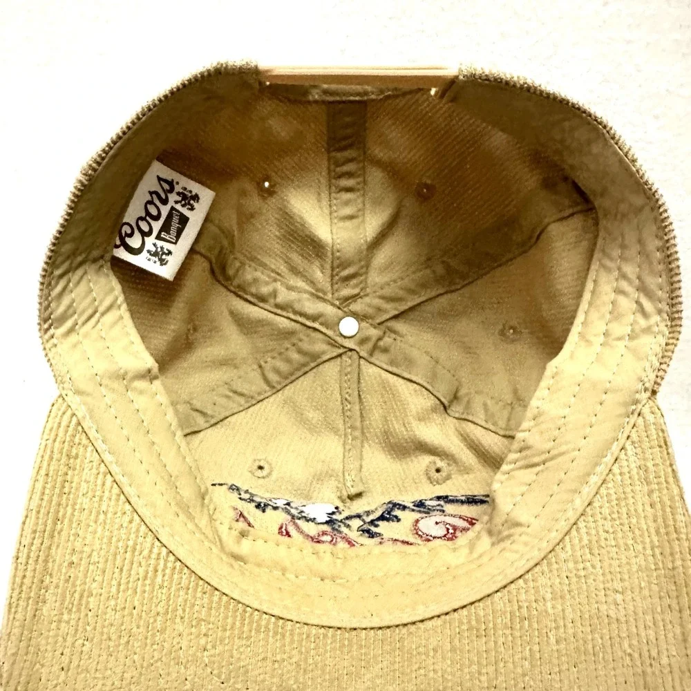 Coors Banquet Beer Hat Tan Corduroy Snapback Golden Colorado Vintage Style Cap